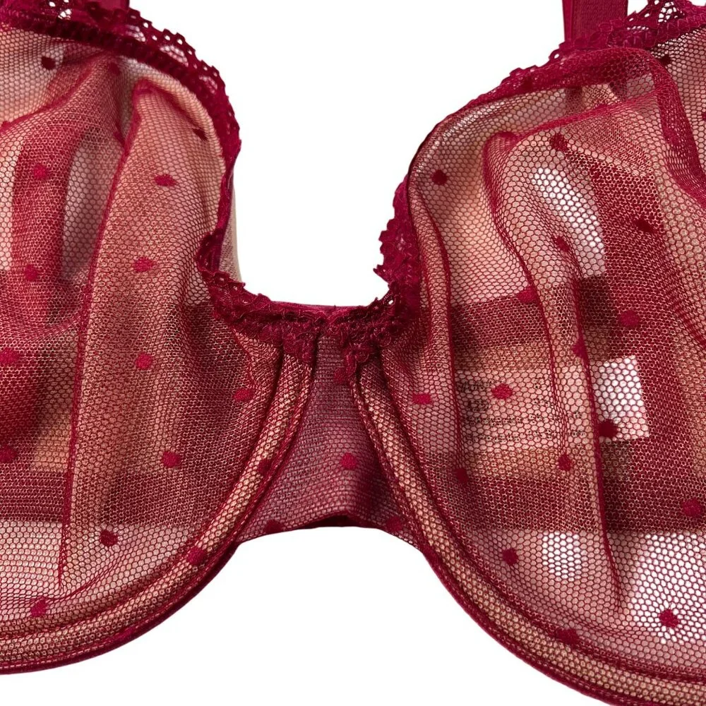 Mesh Lace Underwire Demi Bra 42D NEW
